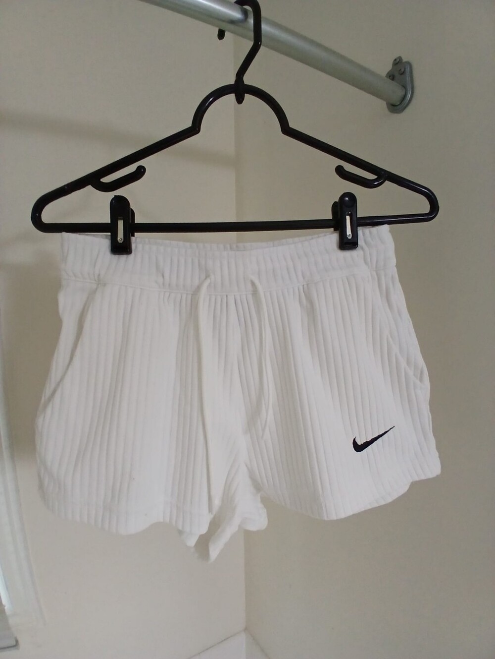 Nike White Ribbed Women’s Athletic Shorts